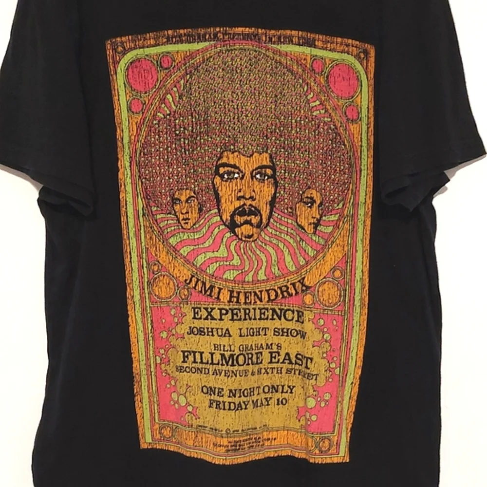 Jimi Hendrix Experience Black Short Sleeved Graphic Band T-Shirt VGUC Size S - Picture 3 of 6